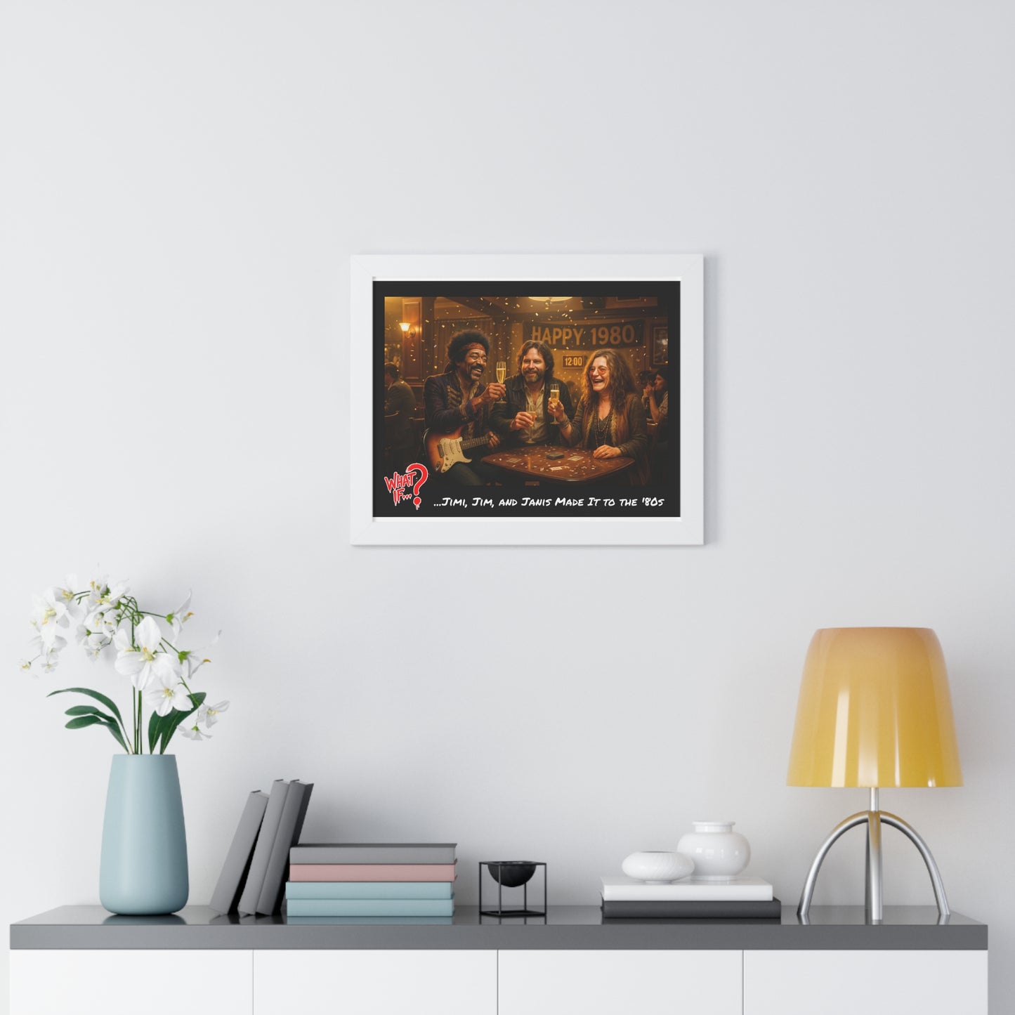 Jimi Jim Janis Alternate Ending Framed Poster (White) | What If Music | Wall Art
