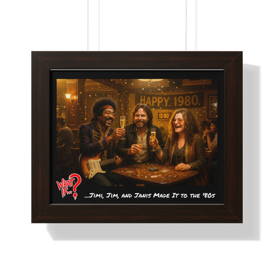 Jimi Jim Janis Alternate Ending Framed Poster (Walnut) | What If Music | Wall Art