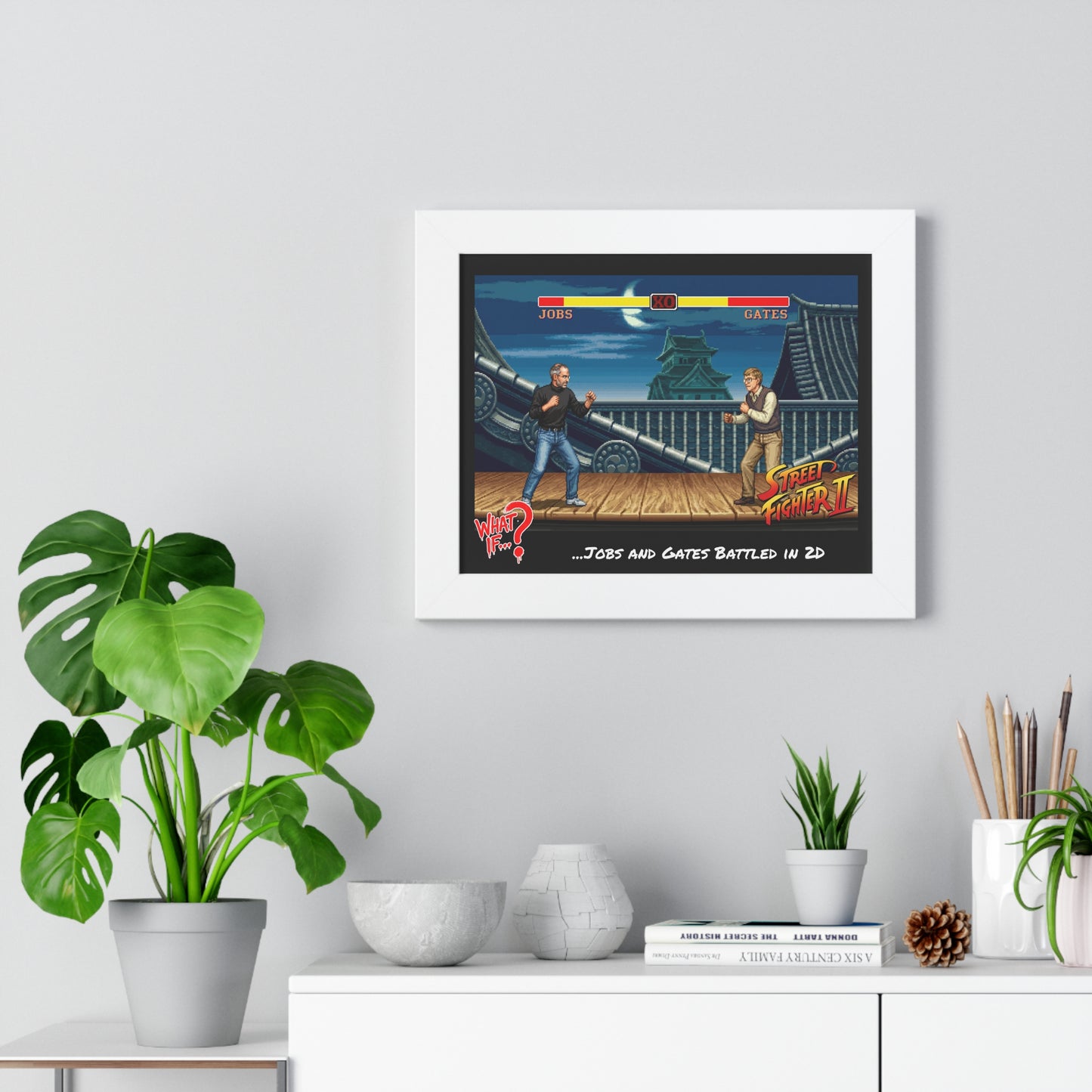 Steve vs Bill Alternate Ending Framed Poster (White) | What If Culture | Wall Art