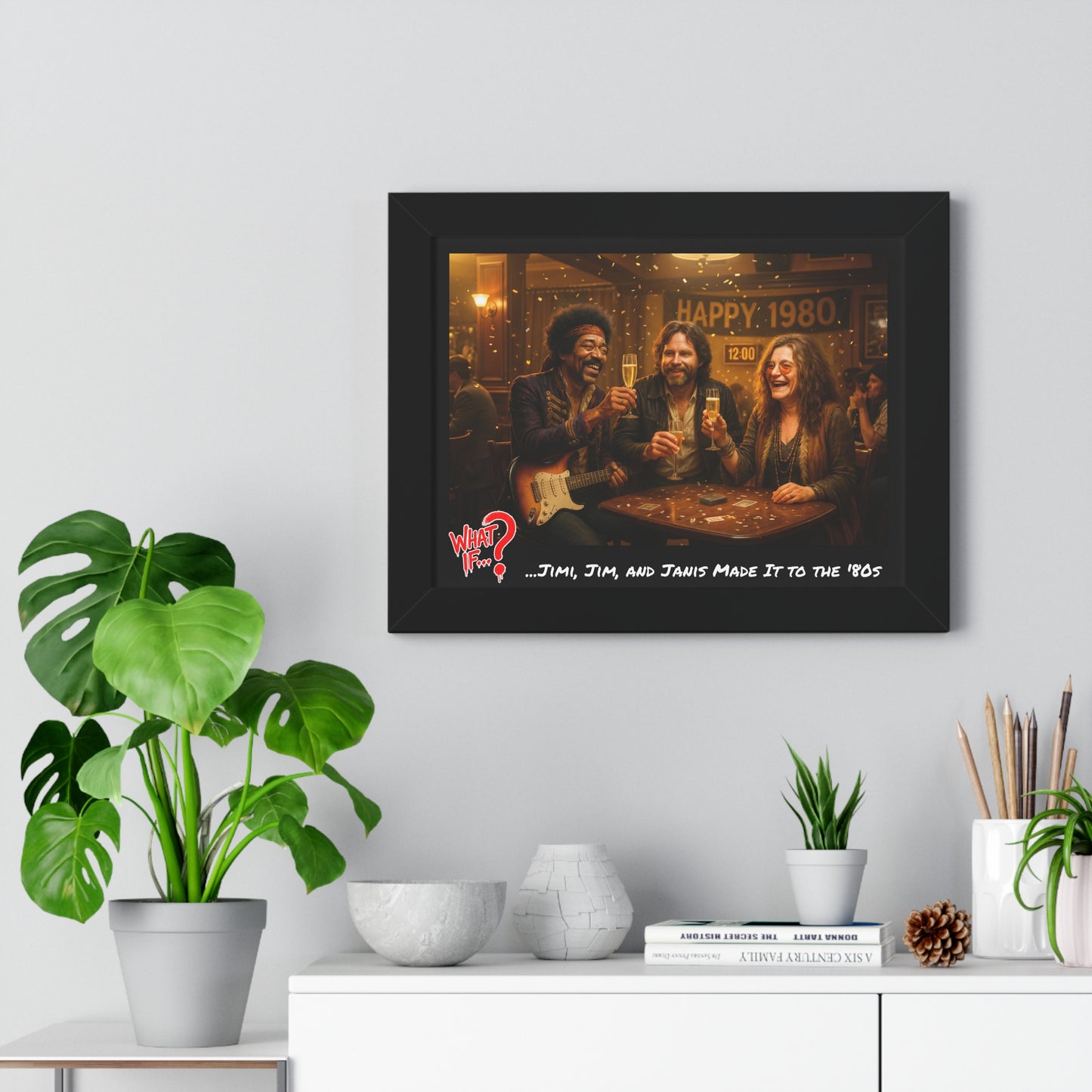 Jimi Jim Janis Alternate Ending Framed Poster (Black) | What If Music | Wall Art