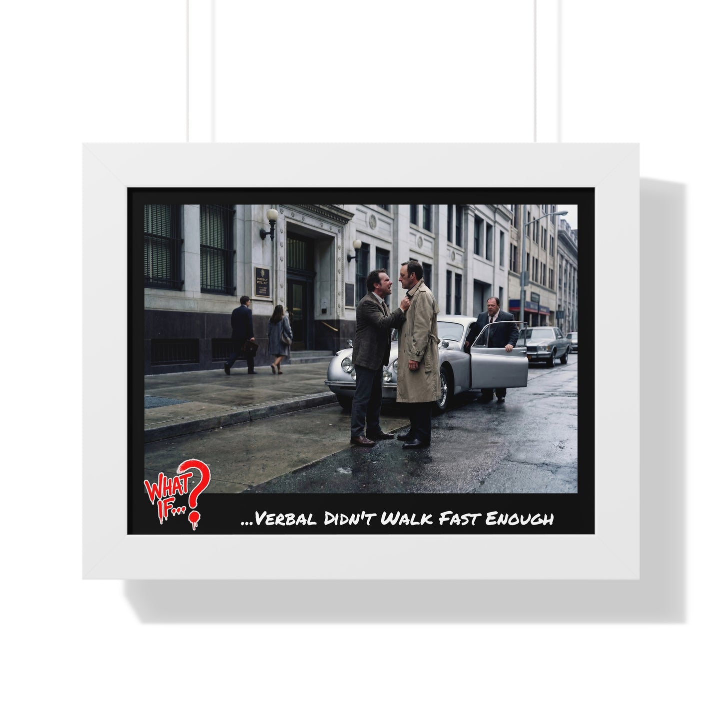 Verbal Alternate Ending Framed Poster (White) | What If Crime Thriller | Wall Art