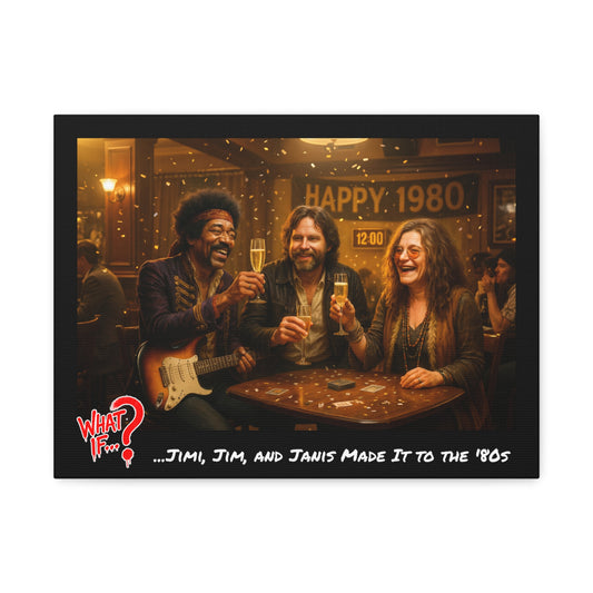Jimi Jim Janis Alternate Ending Stretched Canvas | What If Music | Wall Art