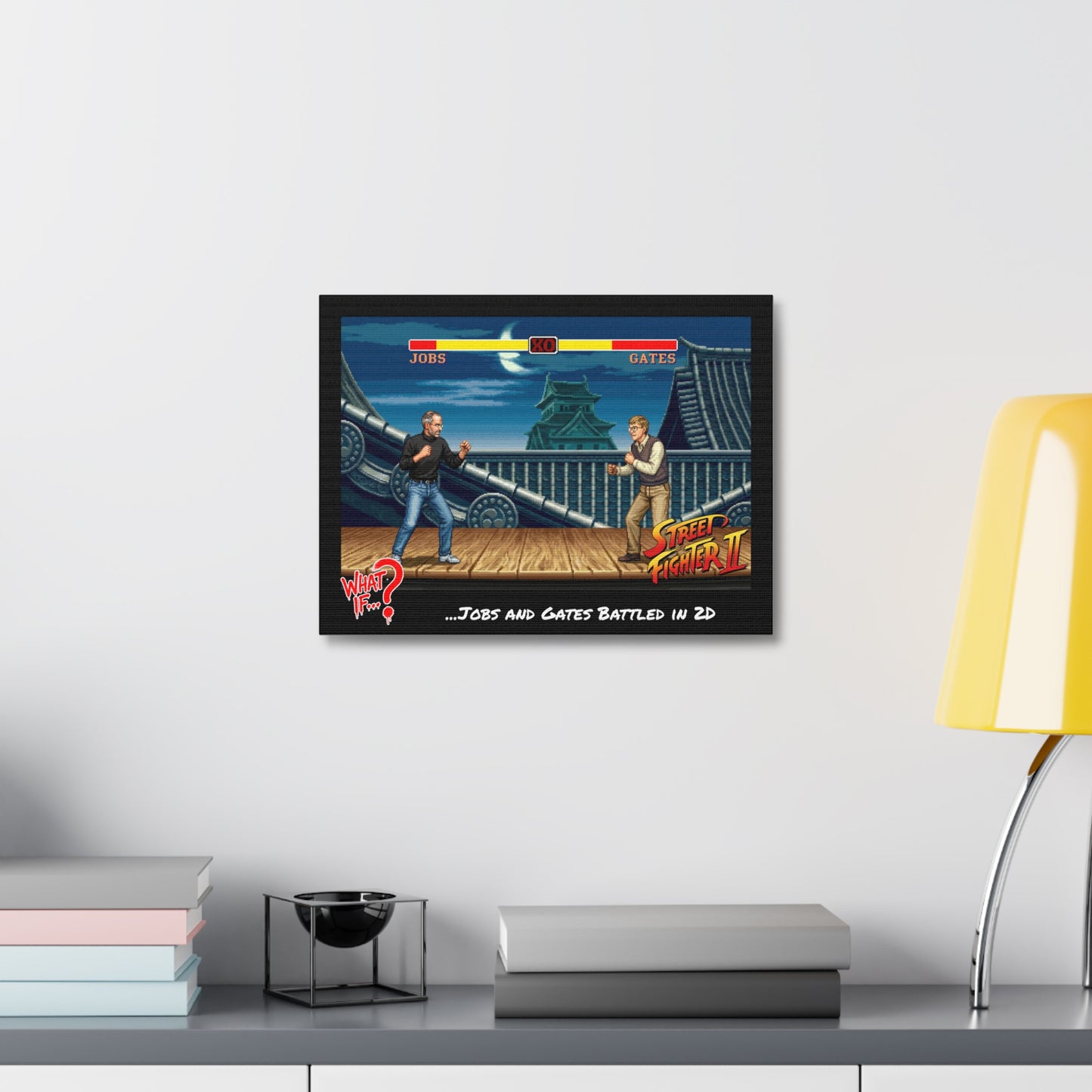 Steve vs Bill Alternate Ending Stretched Canvas | What If Culture | Wall Art