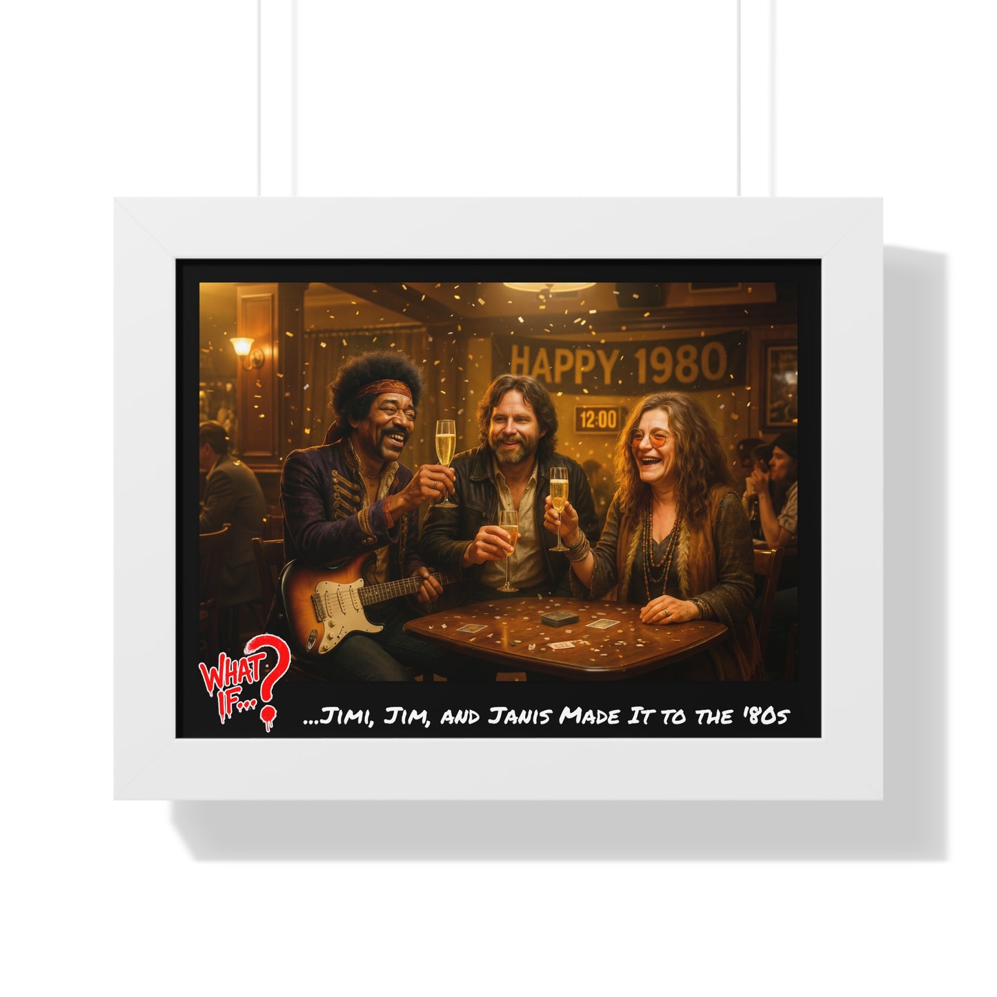Jimi Jim Janis Alternate Ending Framed Poster (White) | What If Music | Wall Art