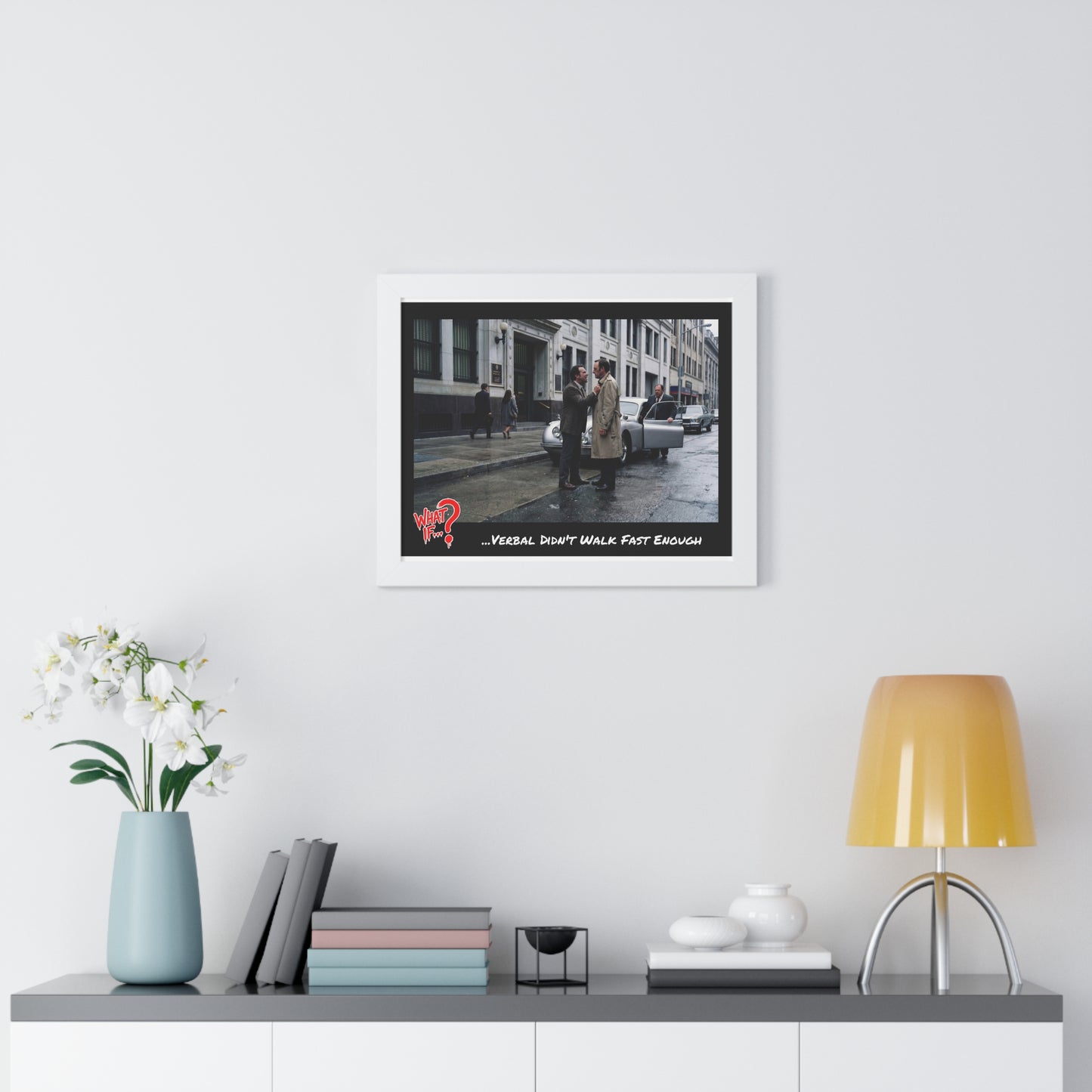 Verbal Alternate Ending Framed Poster (White) | What If Crime Thriller | Wall Art