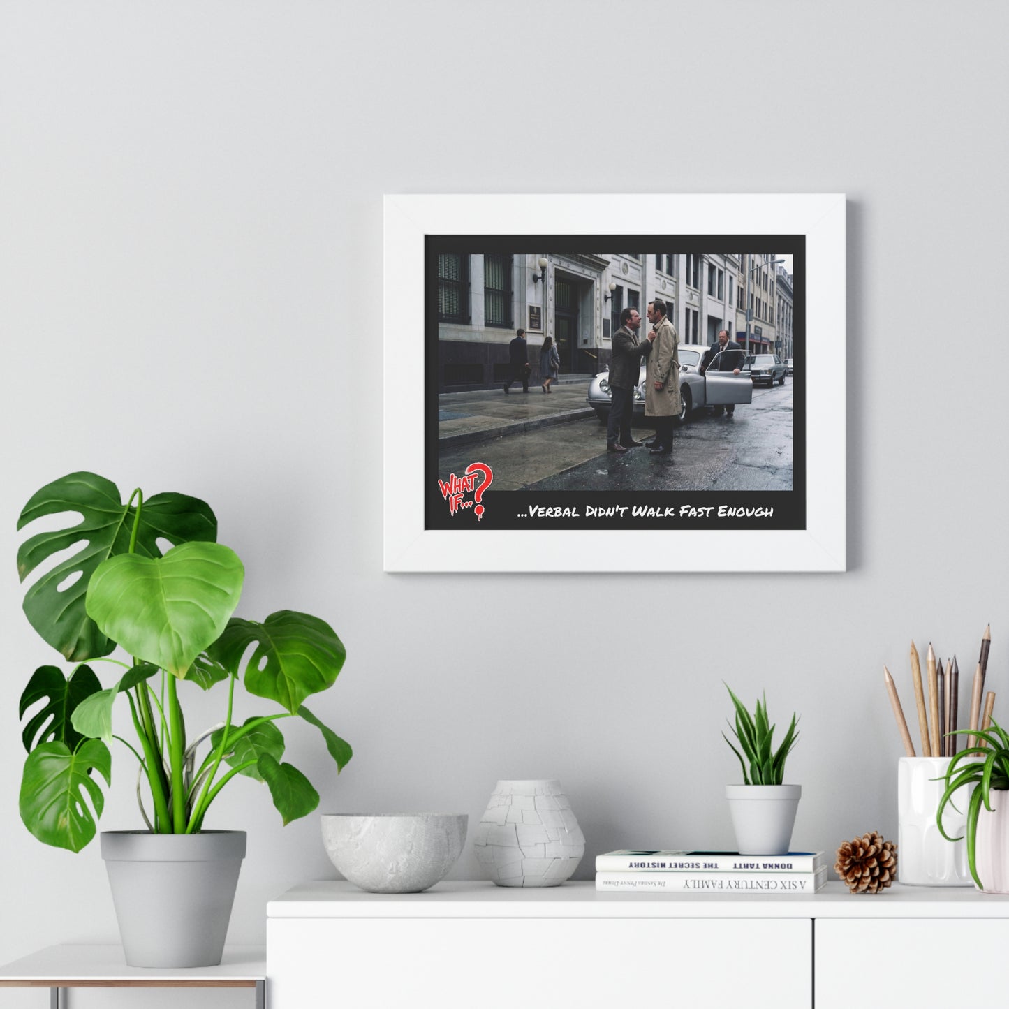 Verbal Alternate Ending Framed Poster (White) | What If Crime Thriller | Wall Art