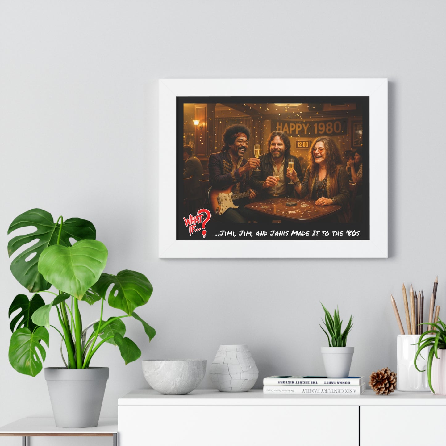 Jimi Jim Janis Alternate Ending Framed Poster (White) | What If Music | Wall Art