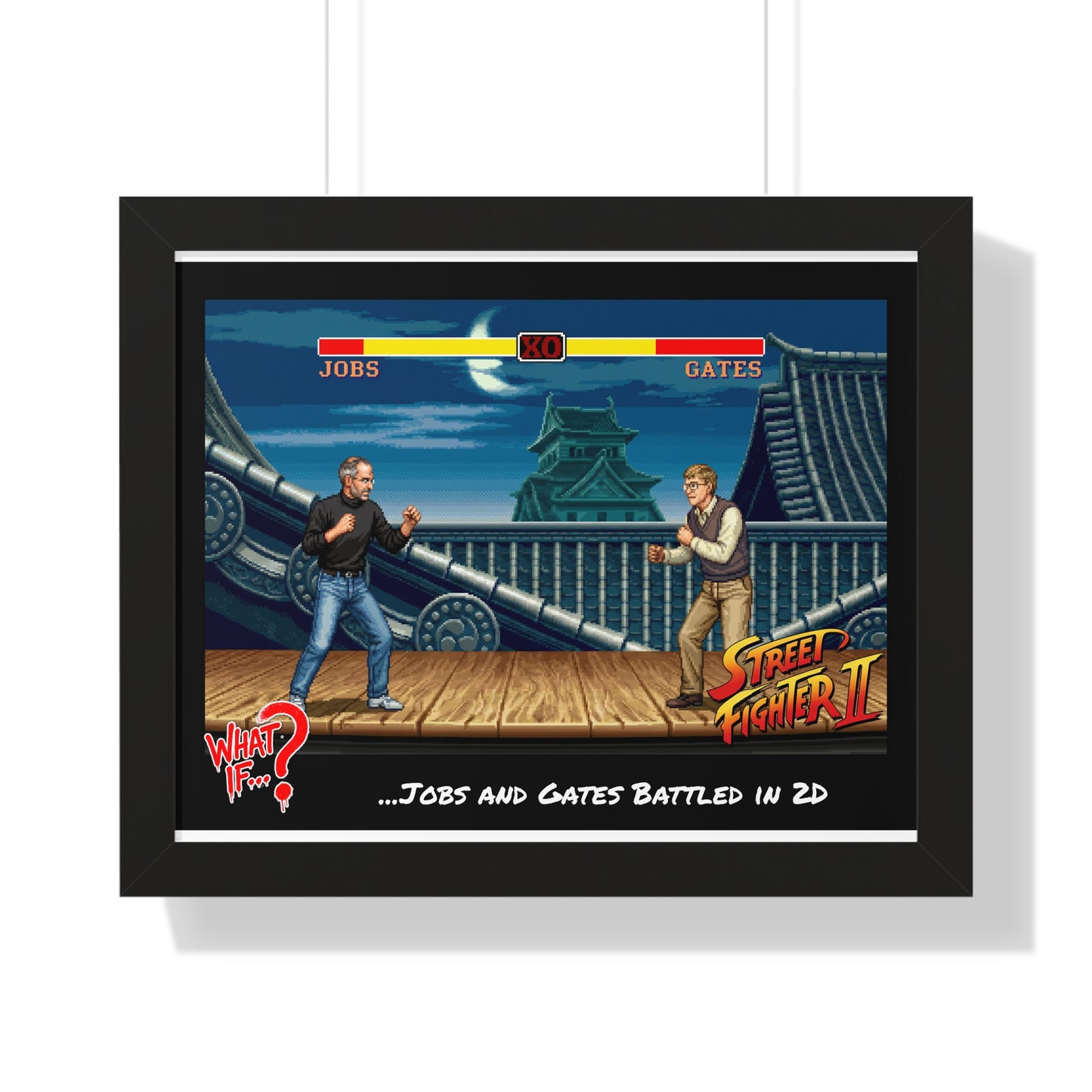 Steve vs Bill Alternate Ending Framed Poster (Black) | What If Culture | Wall Art
