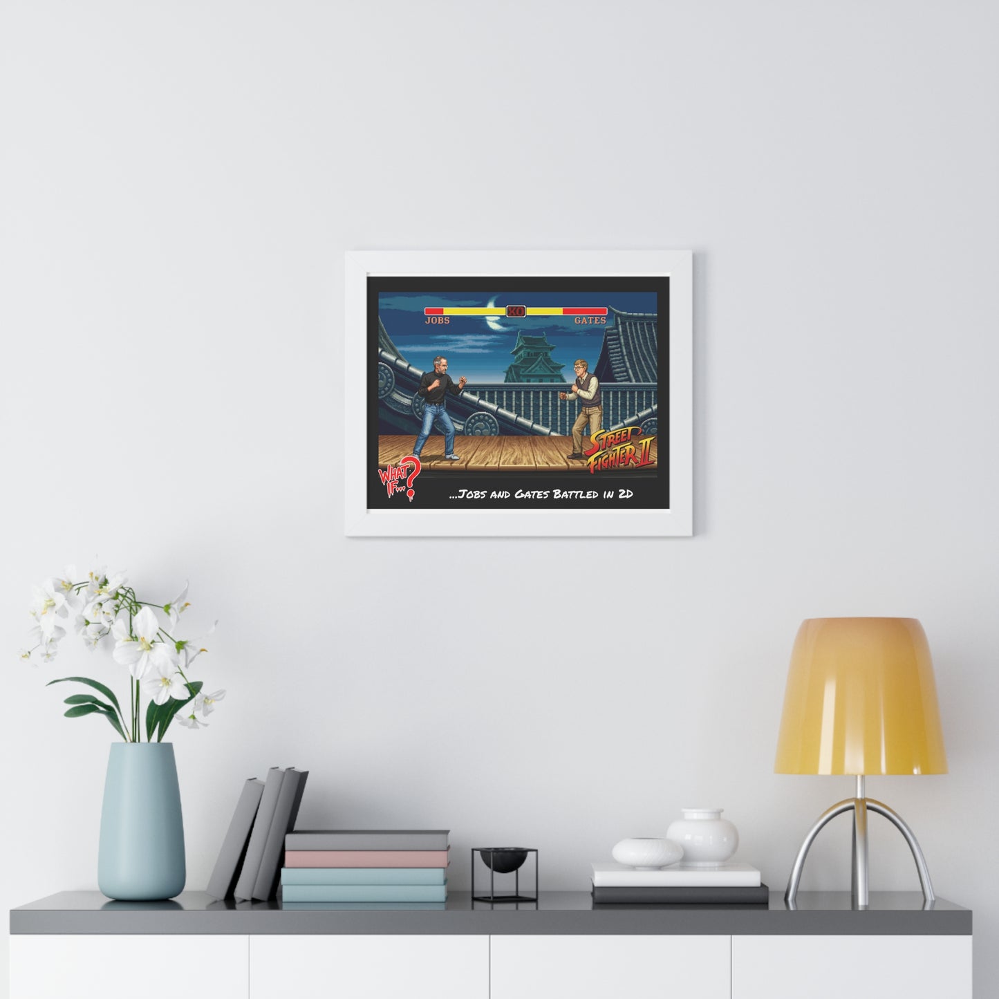 Steve vs Bill Alternate Ending Framed Poster (White) | What If Culture | Wall Art