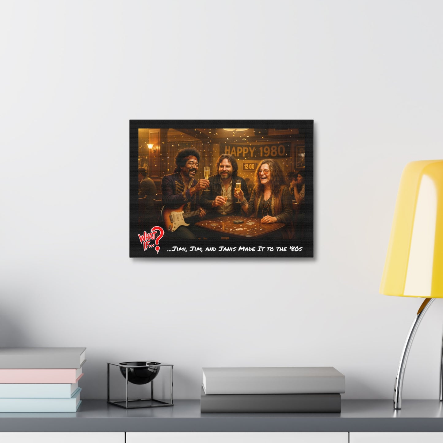 Jimi Jim Janis Alternate Ending Stretched Canvas | What If Music | Wall Art