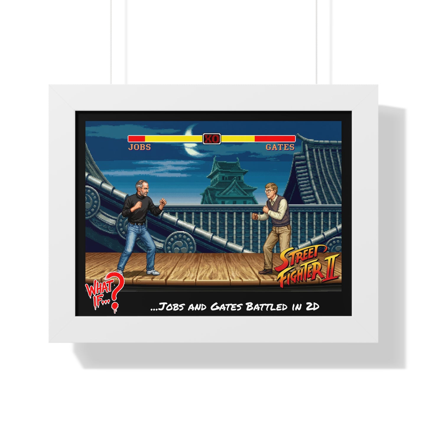 Steve vs Bill Alternate Ending Framed Poster (White) | What If Culture | Wall Art