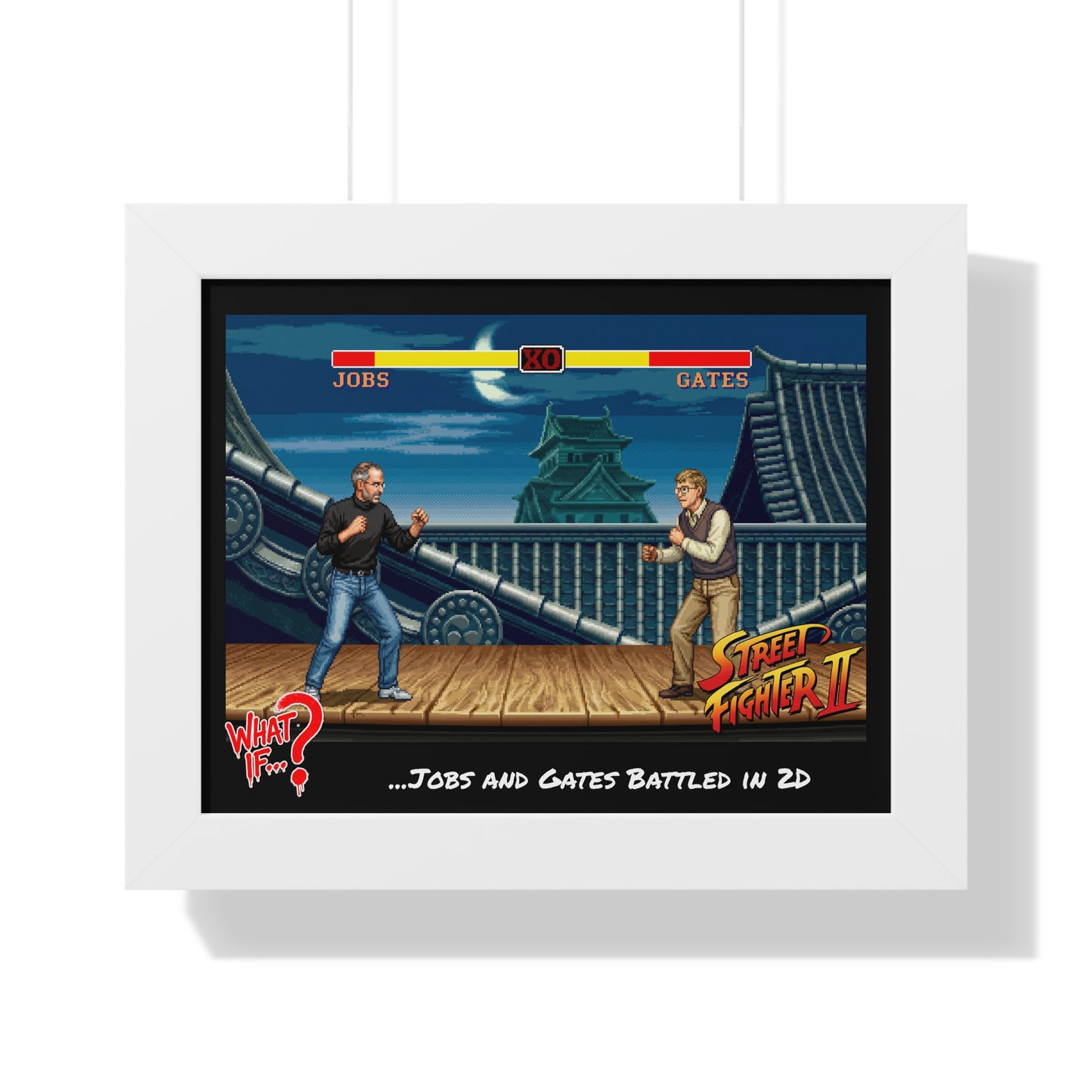 Steve vs Bill Alternate Ending Framed Poster (White) | What If Culture | Wall Art