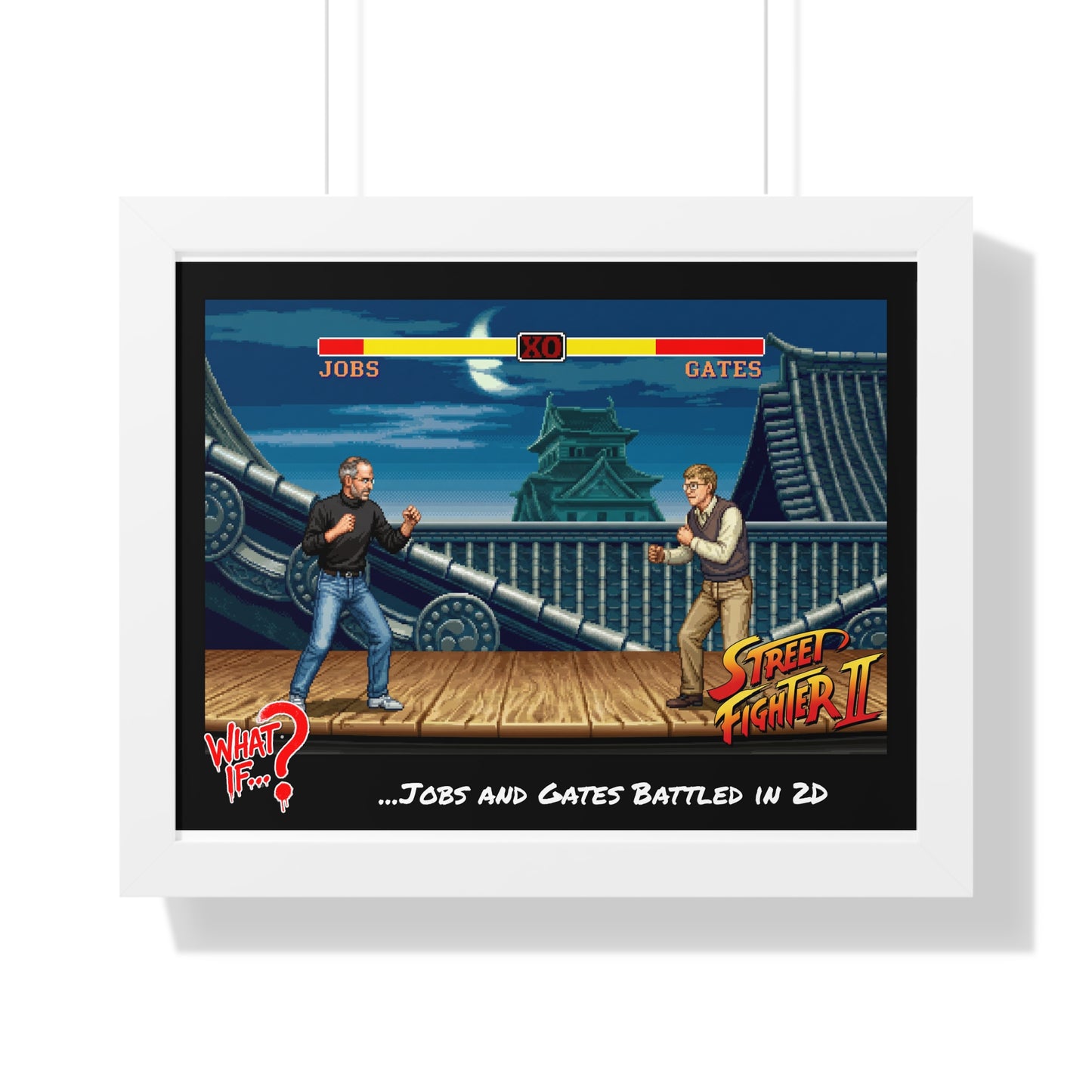 Steve vs Bill Alternate Ending Framed Poster (White) | What If Culture | Wall Art