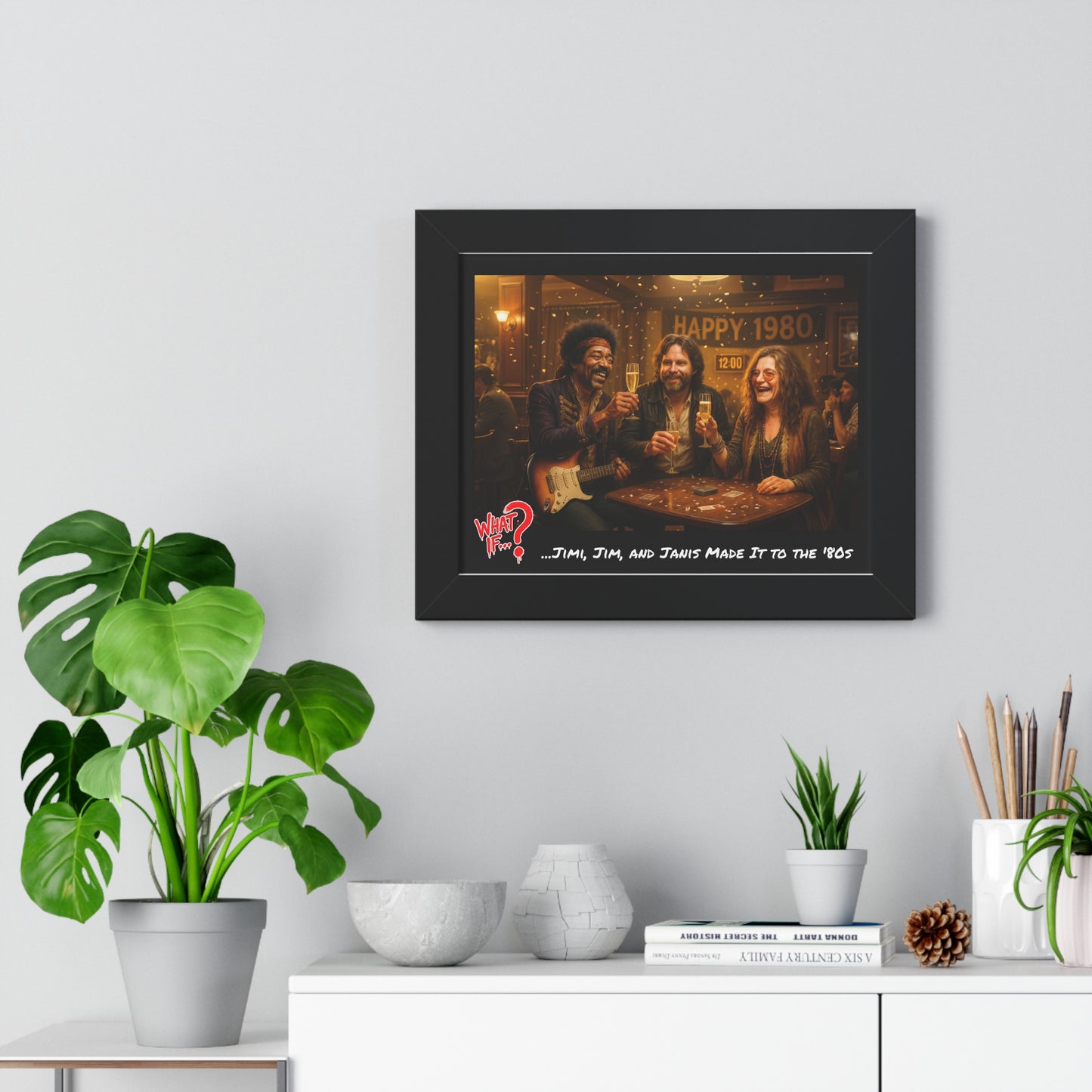 Jimi Jim Janis Alternate Ending Framed Poster (Black) | What If Music | Wall Art