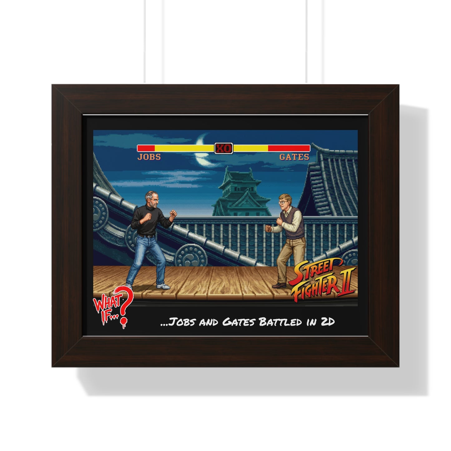 Steve vs Bill Alternate Ending Framed Poster (Walnut) | What If Culture | Wall Art