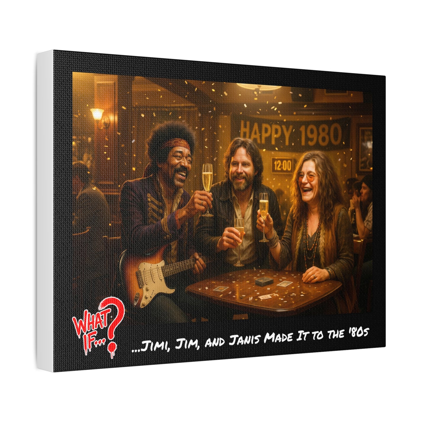 Jimi Jim Janis Alternate Ending Stretched Canvas | What If Music | Wall Art