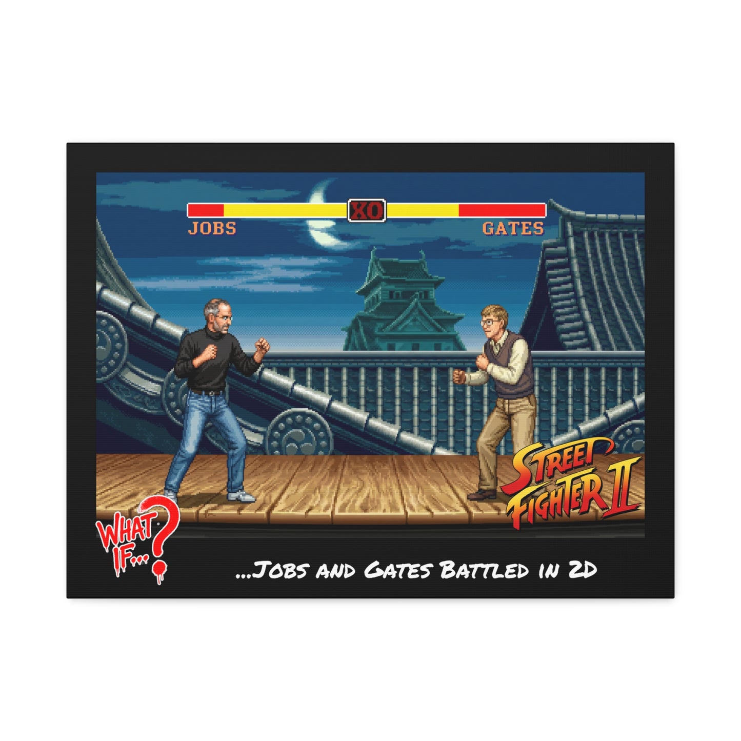 Steve vs Bill Alternate Ending Stretched Canvas | What If Culture | Wall Art