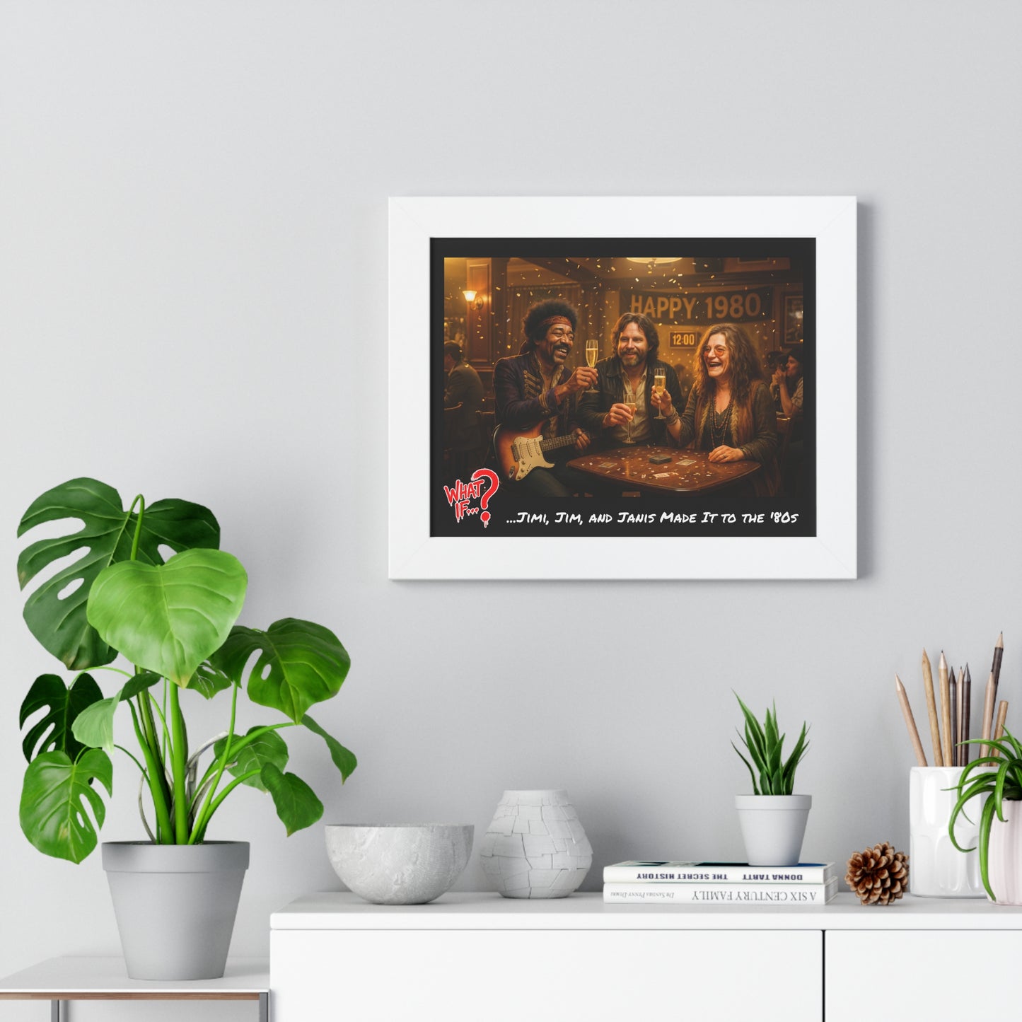 Jimi Jim Janis Alternate Ending Framed Poster (White) | What If Music | Wall Art