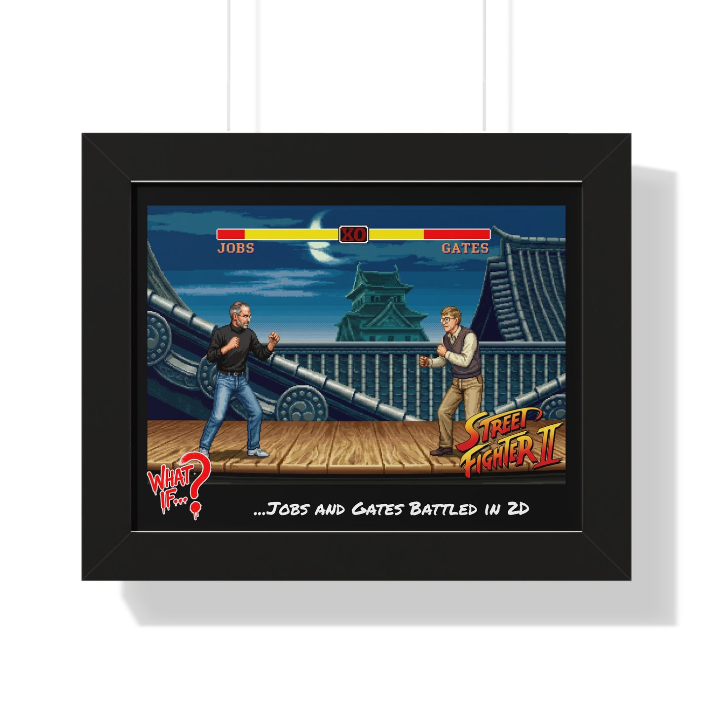 Steve vs Bill Alternate Ending Framed Poster (Black) | What If Culture | Wall Art