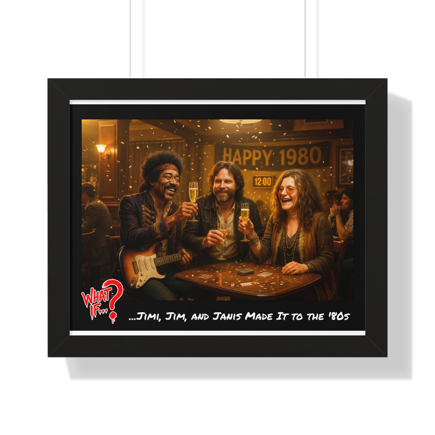 Jimi Jim Janis Alternate Ending Framed Poster (Black) | What If Music | Wall Art