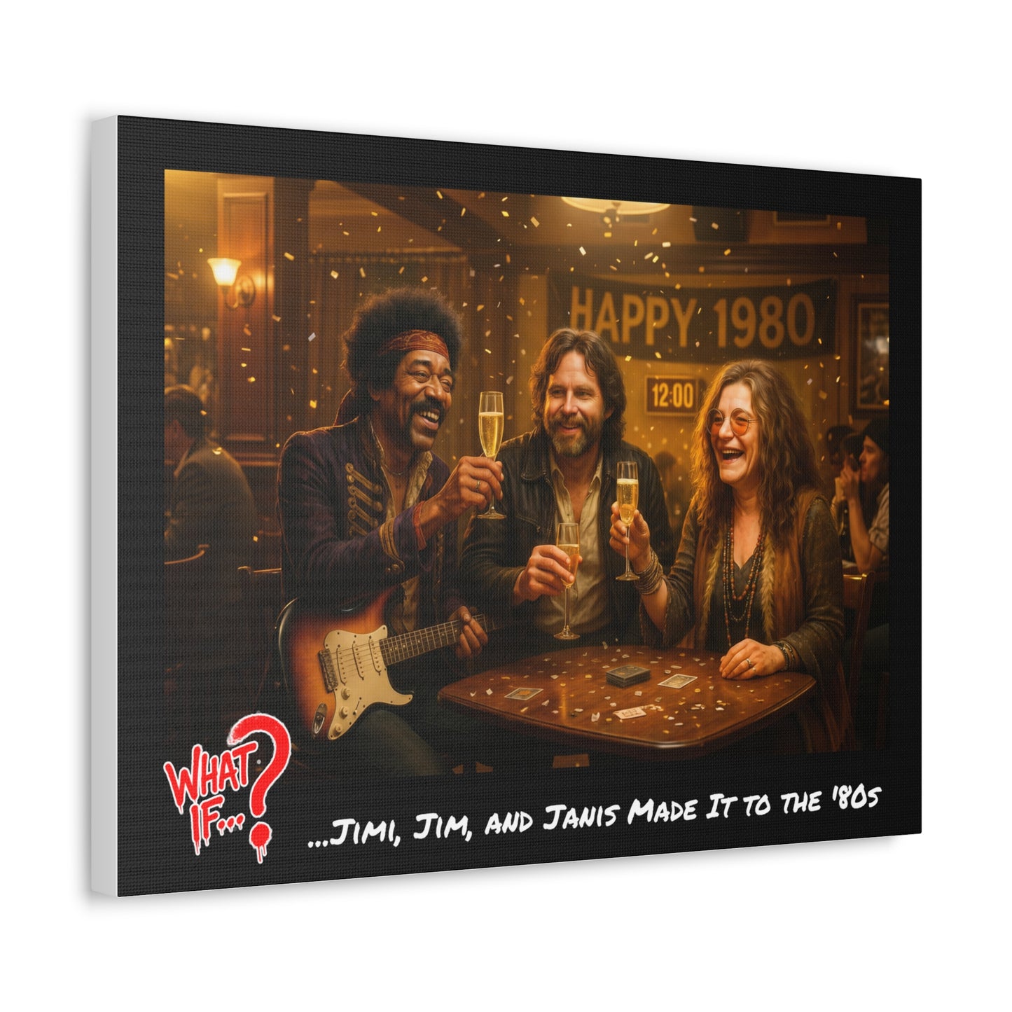 Jimi Jim Janis Alternate Ending Stretched Canvas | What If Music | Wall Art