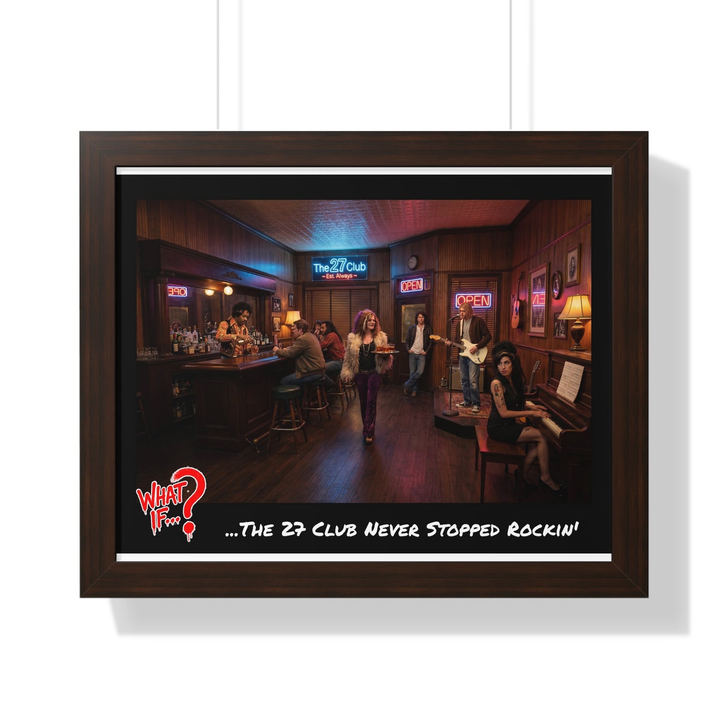 The 27 Club Alternate Ending Framed Poster (Walnut) | What If Music | Wall Art
