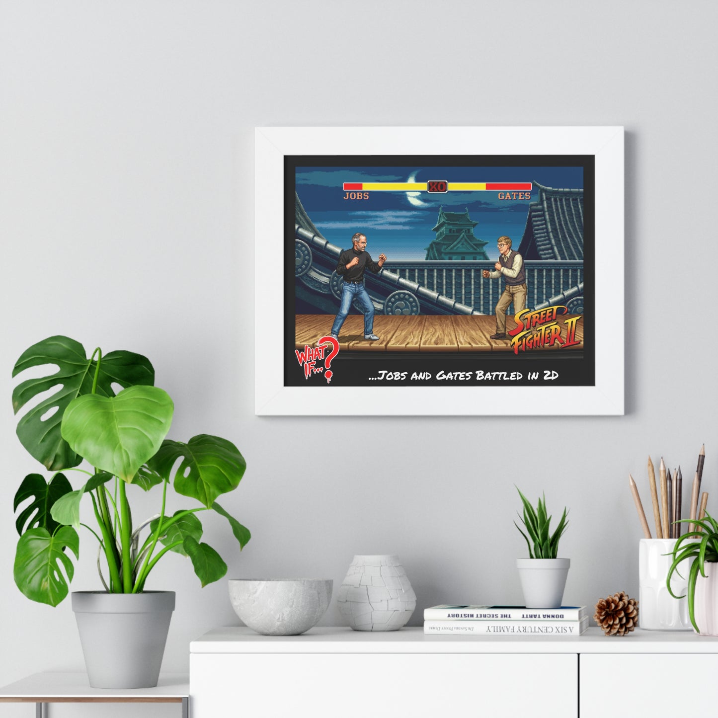 Steve vs Bill Alternate Ending Framed Poster (White) | What If Culture | Wall Art