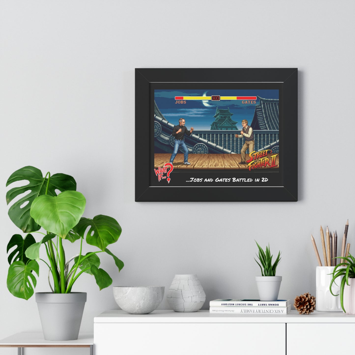 Steve vs Bill Alternate Ending Framed Poster (Black) | What If Culture | Wall Art