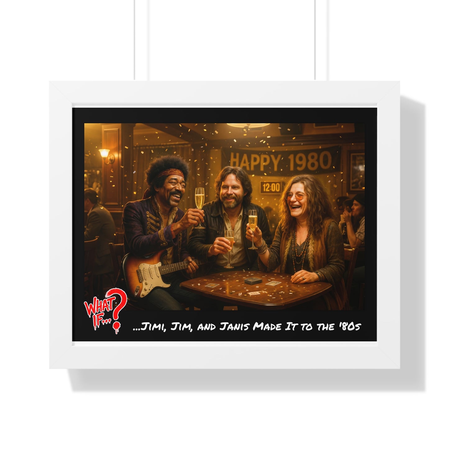 Jimi Jim Janis Alternate Ending Framed Poster (White) | What If Music | Wall Art
