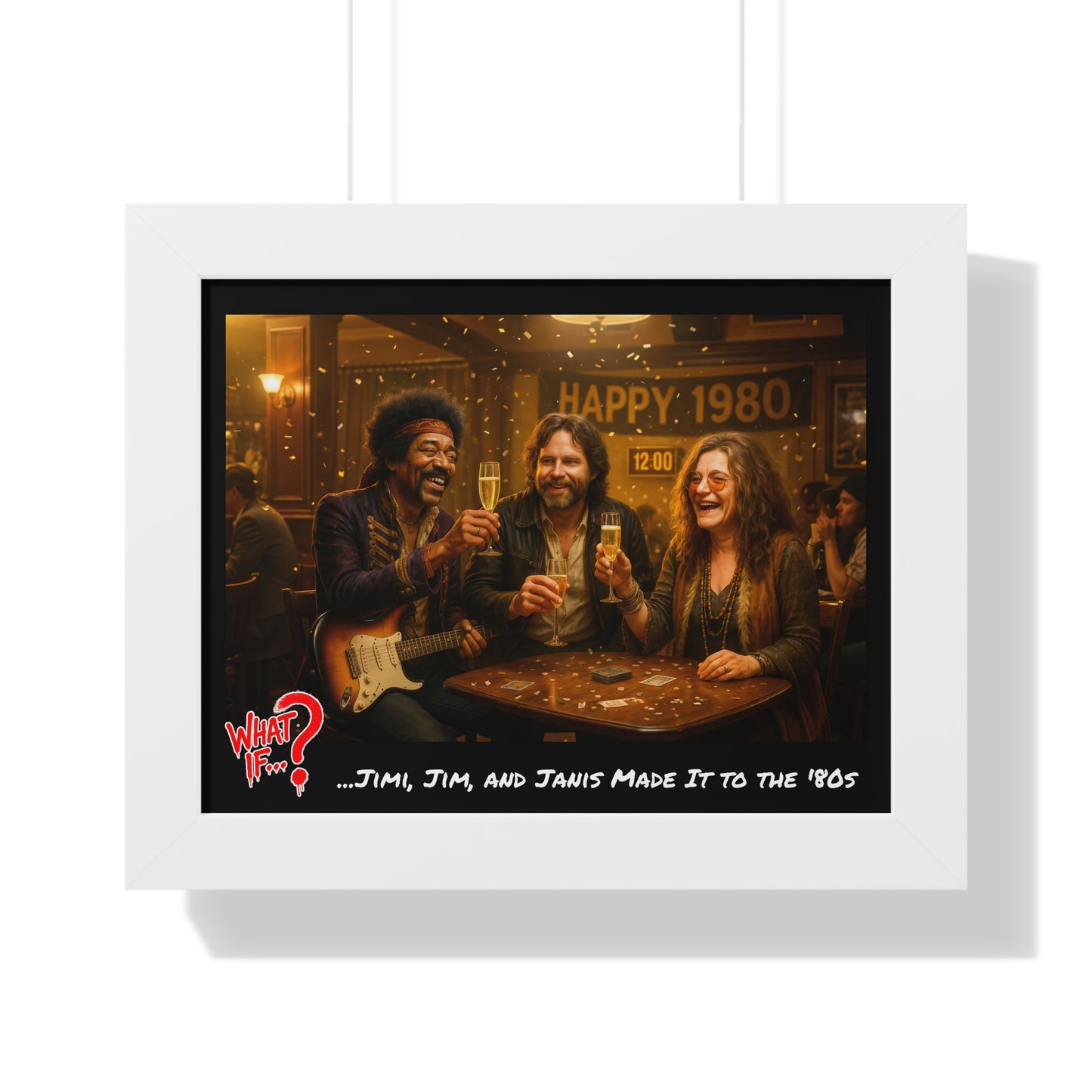 Jimi Jim Janis Alternate Ending Framed Poster (White) | What If Music | Wall Art