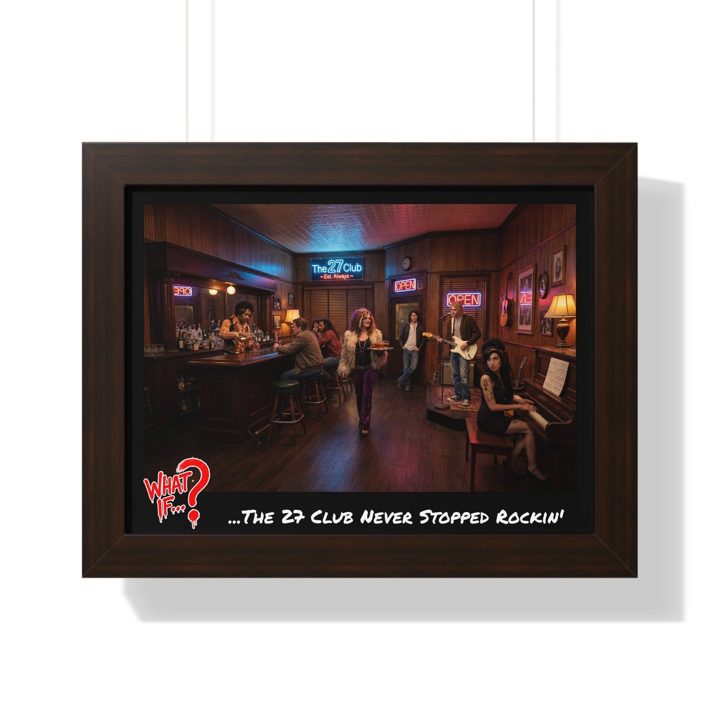 The 27 Club Alternate Ending Framed Poster (Walnut) | What If Music | Wall Art
